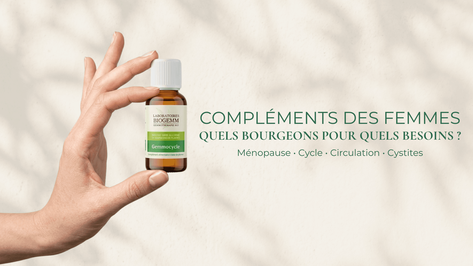 Santé féminine : cycle, ménopause, jambes lourdes, drainage lymphatique, cystites.